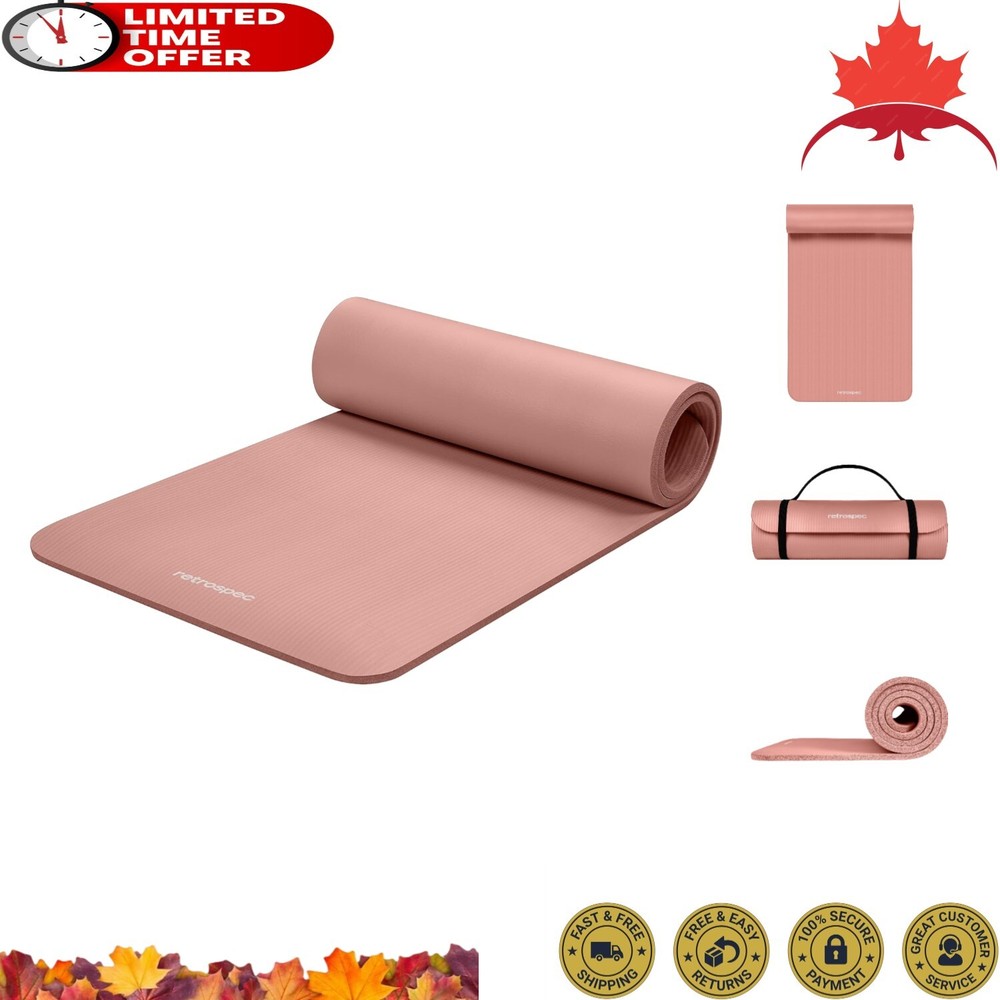 Solana Extra Thick Yoga Mat 1/2″ – Heavy-Duty – Durable – Nylon Strap – Women