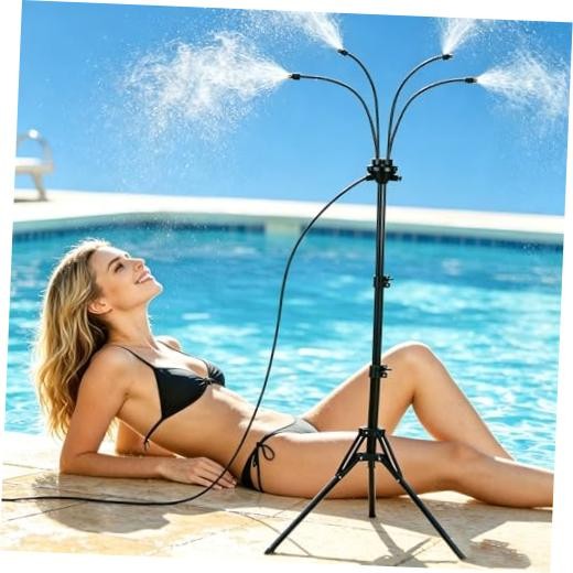 Outdoor Misting System with Stand for Outside Patio, 26.2FT Hose, Adjustable
