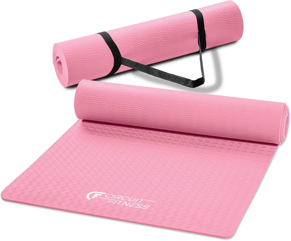 Circuit Fitness by Non-Slip Multi-Purpose Exercise Yoga Mats with Carrying Stra