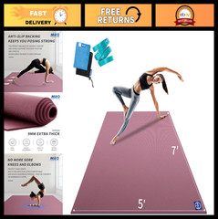 Extra Large Non-Slip Yoga Mat 12’x6′ 9MM Thick for Home Gym, Pilates & Fitness