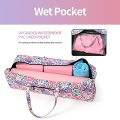 Large Yoga Mat Bag Carrier Wet Pocket Gym Tote For Women Fitness Exercise