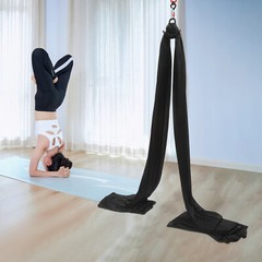 10M Aerial Silks Yoga Swing Kit Yoga Hammock Flying Dance Aerial Yoga Black USA
