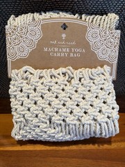 “Oak And Reed” Macrame Yoga Mat Boho Style Carry Bag 100% Cotton~Cream Color NWT