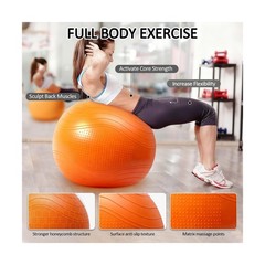 Gruper Yoga Ball, Multiple Sizes Non Slip Exercise Ball for Workout… Fast Ship