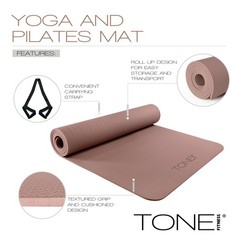 Yoga Mat 1/4″ Thick Non Slip Exercise & Pilates Mat for Home Workouts with Ca…