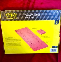 Folding Yoga Mat W/ Poses Pink Home Workout Fitness Gym Training 24”x68”x3mm NEW