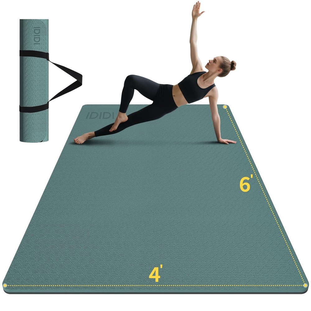 Large Yoga Mat (6’x 4′) – Extra Long and Wide Workout Mat for Men and Women, …
