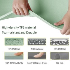 Yoga Mat Thick XXL 200×100cm TPE 10mm Thick Sports Mat Non Slip Comfortable for …