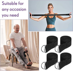 Jerify Yoga Strap for Stretching Bulk 6Ft Exercise Stretch Band with Metal D Rin