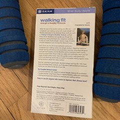 Gaiam 3 Pound LB weight set Box Walking Fit Kit Strap Video Open Box CD & VHS