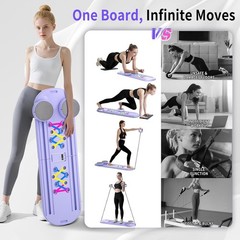Pilates Board, Foldable Pilates Reformer Set for Home Workout with Timer, Multif