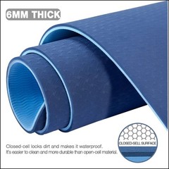 Best Non Slip Yoga Mat 1/4 Inch Thick Extra Large TPE for Home Gym Workout