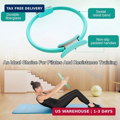 Pilates Ring 15 Inch Magic Circle Ring, Dual Padded Handles Pilates Rings Circle