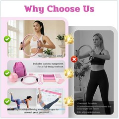 13 Piece Pilates Ring Set, Includes Pilates Ring, Yoga Ball, Fitness Band, Tension…