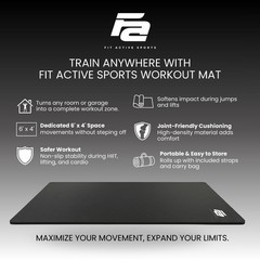 Oversized 6’ x 4’ Extra Large Workout Mat with Carry Bag & Straps — Heavy-Dut…