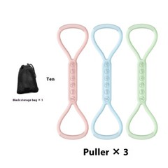 3Pc Women’s Silicon Stretch Strap Elastic Band Eight-character Chest Expander