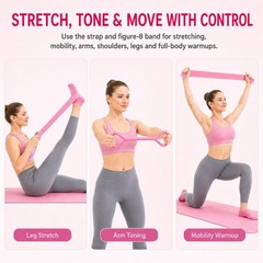 Pilates Kit for Women, 13 Piece Home Workout Starter Set with 14 Inch Ring, M…