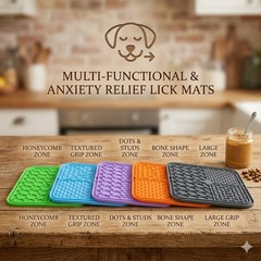 Premium Silicone Dog Lick Mat Slow Feeder for Anxiety Relief & Bath Distraction