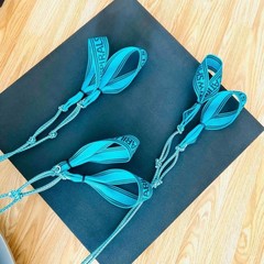 Braided Elastic Cord Band Coiled Loop Handle Tension Band Stitched Stitched