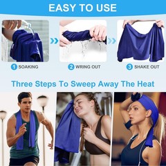 Cooling Towel 4 Pack 40″x12″, Instant Cold Gym Towel for Men Women, Soft Brea…