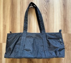 Gaiam Yoga Mat Bag Gray Duffle Tote Embroidered Logo Zip FAST SHIPPING