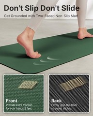 Yoga Mat, Non-Slip TPE Exercise Mat (1/4 Inch) for Pilates, Fitness & Barefoo…
