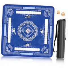 Mahjong Mat for Table, Non-Slip Noise Reduction American Mahjong Table Blue