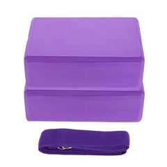 3Pcs Compact Eva Yoga Blocks and Durable Strap Set for Yoga Pilates Workouts