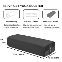 Rectangular Yoga Bolster Pillow, Meditation Pillow for Yin & Restorative Yoga…