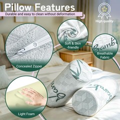 Cervical Roll Pillow, Cylinder Neck Pillow with Removable Washable Cover | 2 …