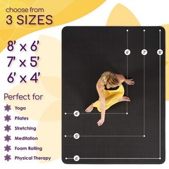 Large Yoga Mat 6’x4’x8mm Extra Thick, Durable, Non-Slip & Odorless Barefoot E…