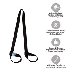 YOGAER Yoga Mat Strap Carrier, Adjustable Thick Straps 64*1.5 inch, Black