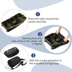 110L Expandable to 140L 32” Foldable Oxford Soft-Sided Rolling Army Green