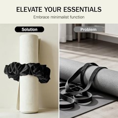 Yoga Mat Scrunchie,Style & Cute Mat Holder,Stretchable Velvet Fabric Fit Black