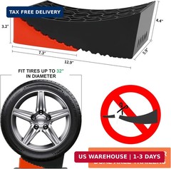 RELIANCER RV Camper Leveler Kit-2 Curved Levelers,2 Wheel Chocks,RV Leveling Blo