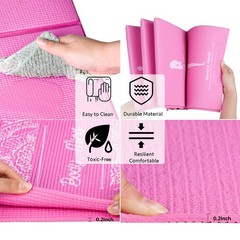 Foldable Yoga Mat for Women, Non Slip Exercise Mat for Home Gym, 5mm Travel Y…