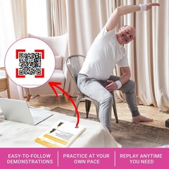 Chair Yoga for Seniors Over 60 Book and Chart, 30 Poses with yoga