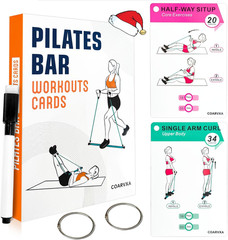 Pilates Bar Workouts for Women-58 Exercise Cards with Pilates Stick Work Out Pos