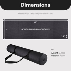 Lightweight 1/4-Inch Yoga Mat with Dual-Sided Grip – Perfect for Home & Studio