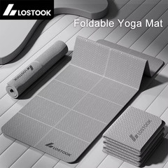 4Mm Thick TPE Foldable Yoga Mat Easy to Store Travel Exercise Mat for Yoga Pilat