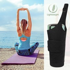 Smasrob Yoga Mat Bag with Wet Pocket, Bottle 24.5″ x 9.2″ x 24.5″, Black