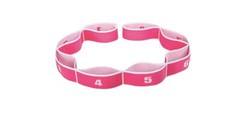 Pink/White Elastic Nylon Yoga Stretch Strap 8 Loops