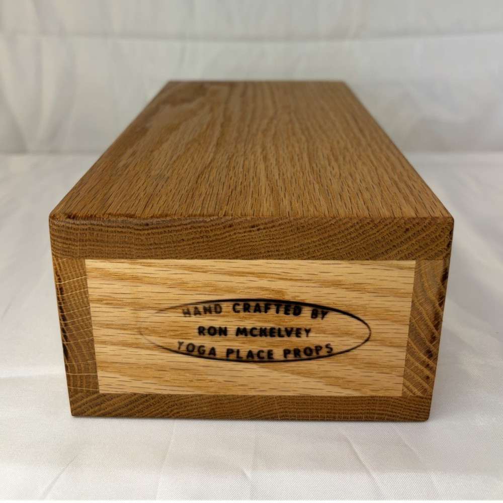 Vintage Handcrafted Solid Oak Yoga Block Ron McKelvey Yoga Place Props 9”x5”x3”