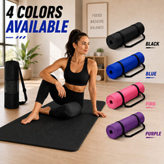 Fitness Training Yoga Mat 72×24 Inch 10mm Thick Exercise Workout Mat