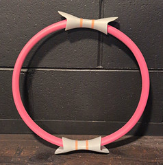 Pilates Ring Magic Circle w/ Padded Handles Pink/White + Workout Guide Set