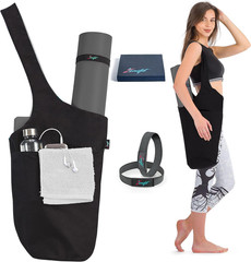 Zenifit Yoga Mat Bag Lightweight Durable Storage Pockets Black