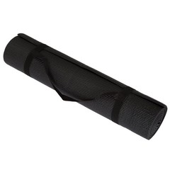 Wakeman Black Yoga Mat Non Slip Exercise Mat 71×24 Fitness Carry Strap