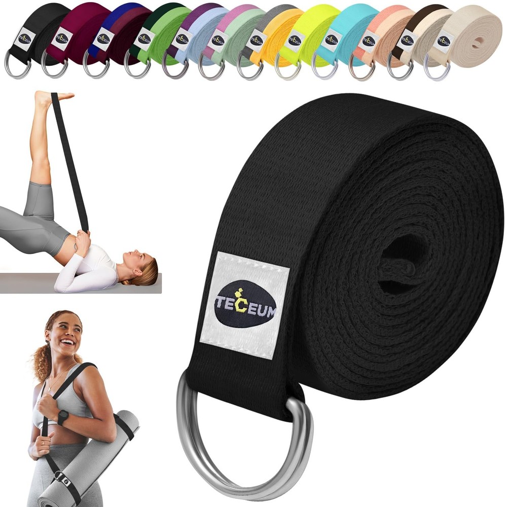 Yoga Strap & Mat Strap – 2 in 1 – Cotton – 6 ft 8 ft 10 ft 30+ Colors – Adjus…