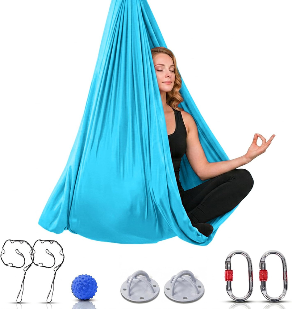 Aerial Yoga Hammock 5.5 Yards (198 Inches) – Premium Aerial Silk Swing for Antig