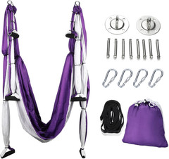ZELUS Aerial Yoga Swing Sling Strong Yoga Hammock Kit Set Trapeze Inversion Equi